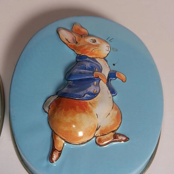 Lot of 2 Vintage Rabbit Frederick Warne & Co Tin Gift Box EMPTY Easter Bunny Lid - Picture 8 of 16